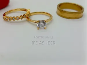 Simple Platinum Couples Set of Wedding Ring 002 - Gold