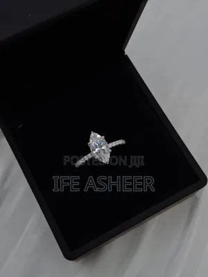Marquise Cut Mossanite Diamond Silver Proposal Ring - Silver