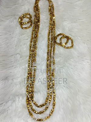 Long 3 Layers Men's Traditional Beads - Gold