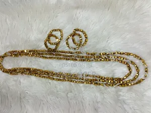 Long 3 Layers Men's Traditional Beads - Gold