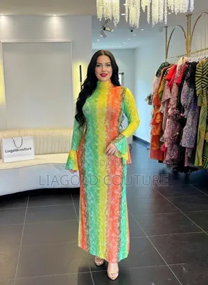 Rainbow Mesh Body Con Dress