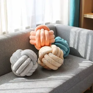 Aesthetic Soft Velvet Knot Ball Pillows for Bed Sofa