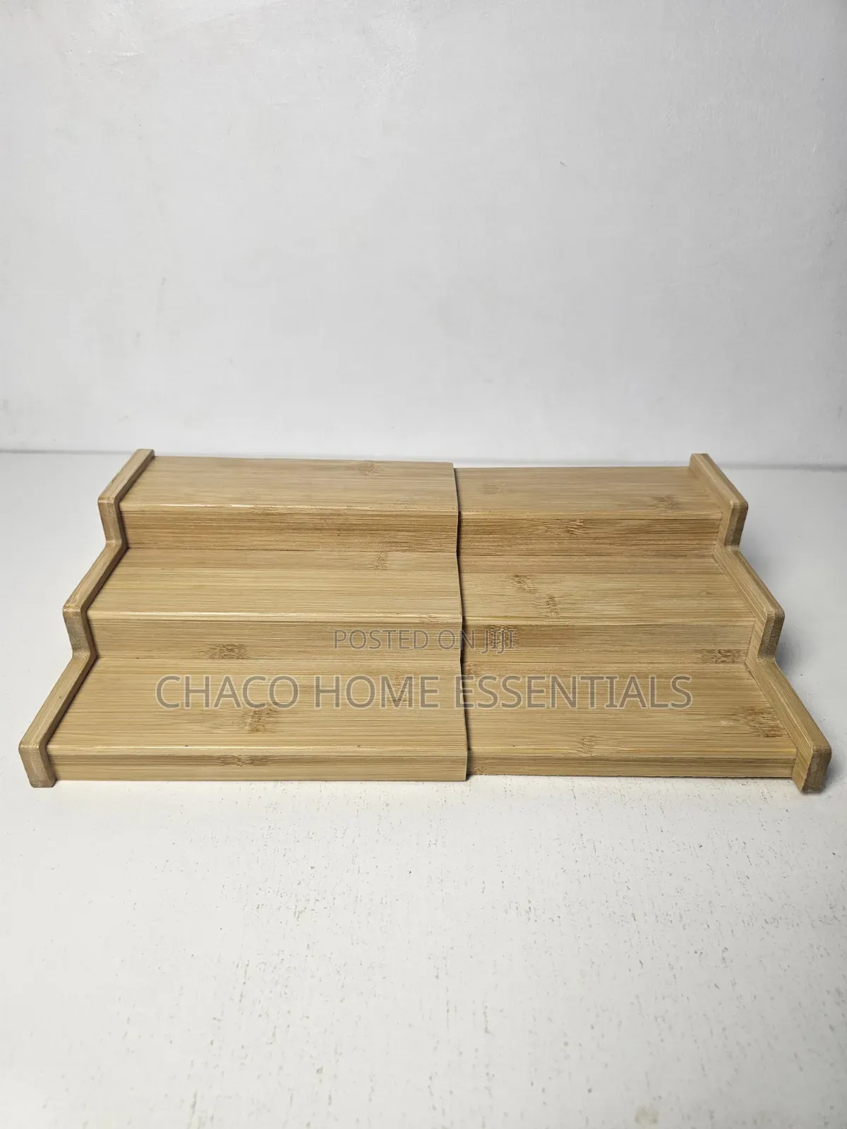 Expandable Bamboo Spice Rack Organizer / 3-Tier Kitchen Step Shelf