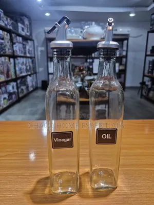 2-in-1 Glass Oil and Vinegar Dispenser Bottle Set (500ml)