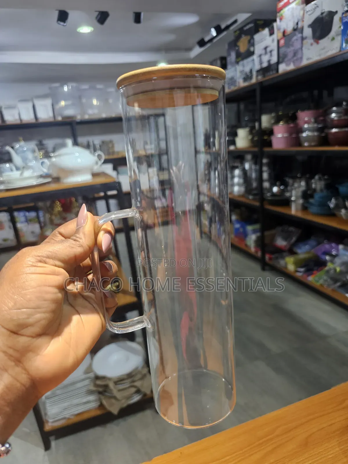 1500ML Glass Spaghetti / Pasta Storage Container With Bamboo Lid