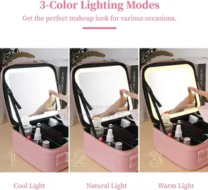 LED Makeup Bag With Built-in Mirror