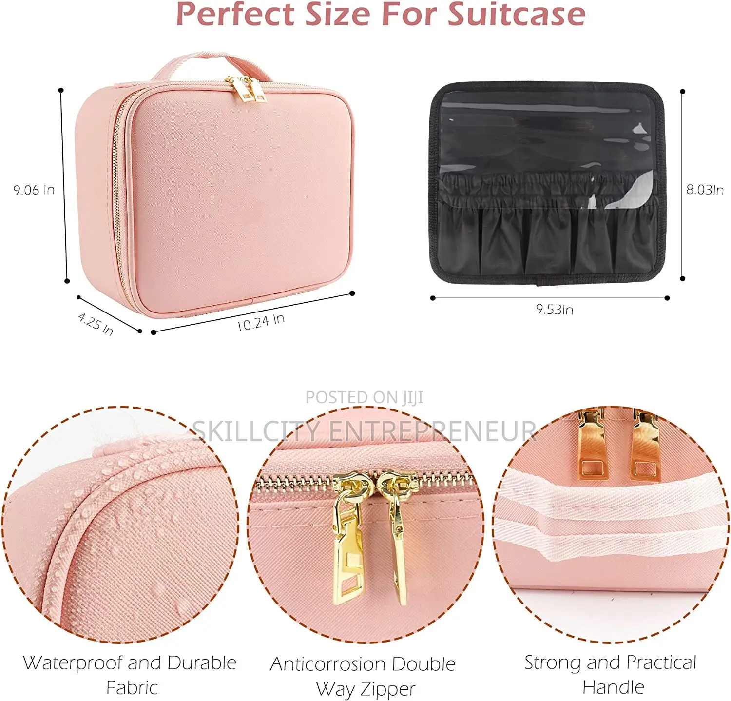 LED Makeup Bag With Built-in Mirror