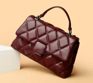 Rich Burgundy Quilted Leather Handbag