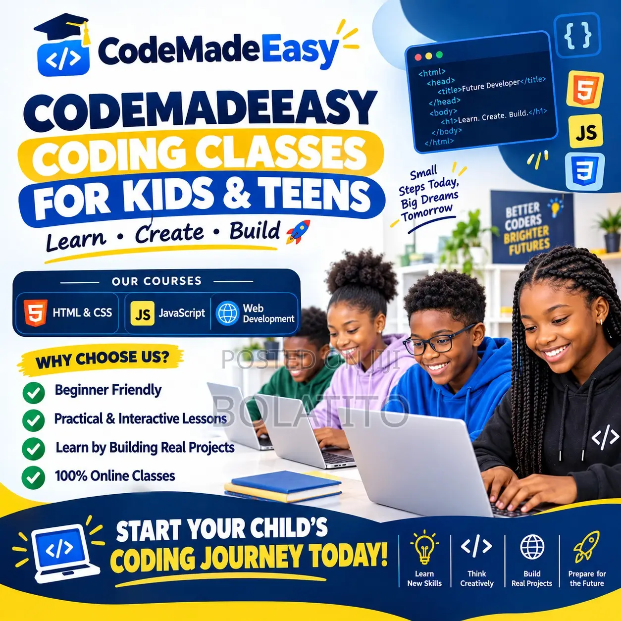 Online Coding Classes for Kids & Teens – HTML, CSS & JavaScript