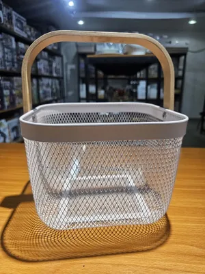 Small-Sized White Mesh Storage Basket