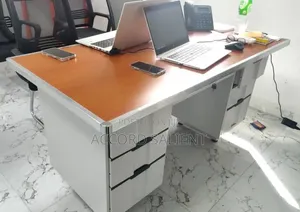 5ft Metal Office Table With 6 Drawers