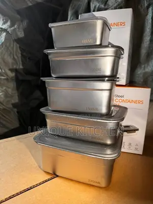 Premium Stainless Steel Food Storage Container Set With Lids 5 Pieces