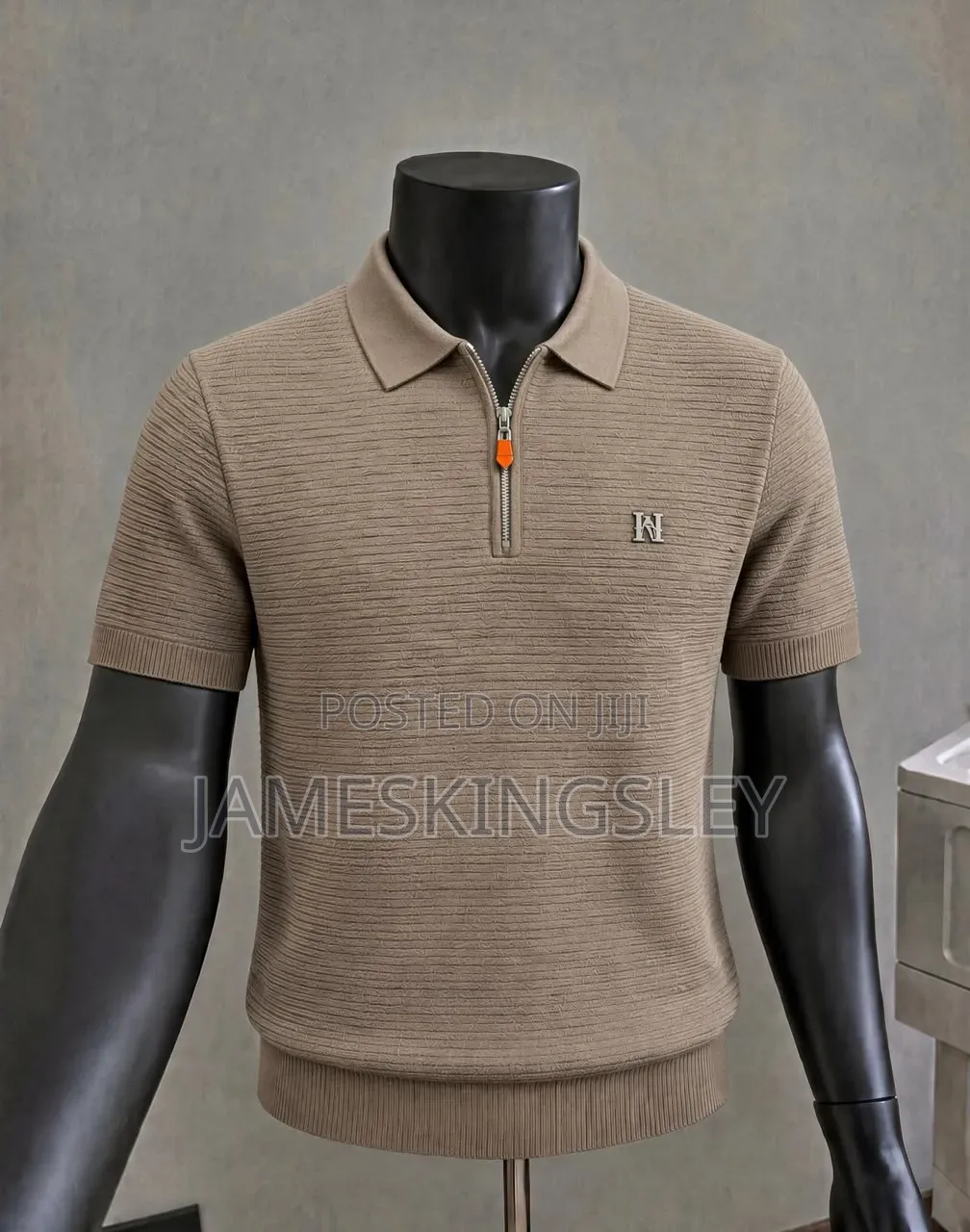 Hermes Zipper Knit Polo