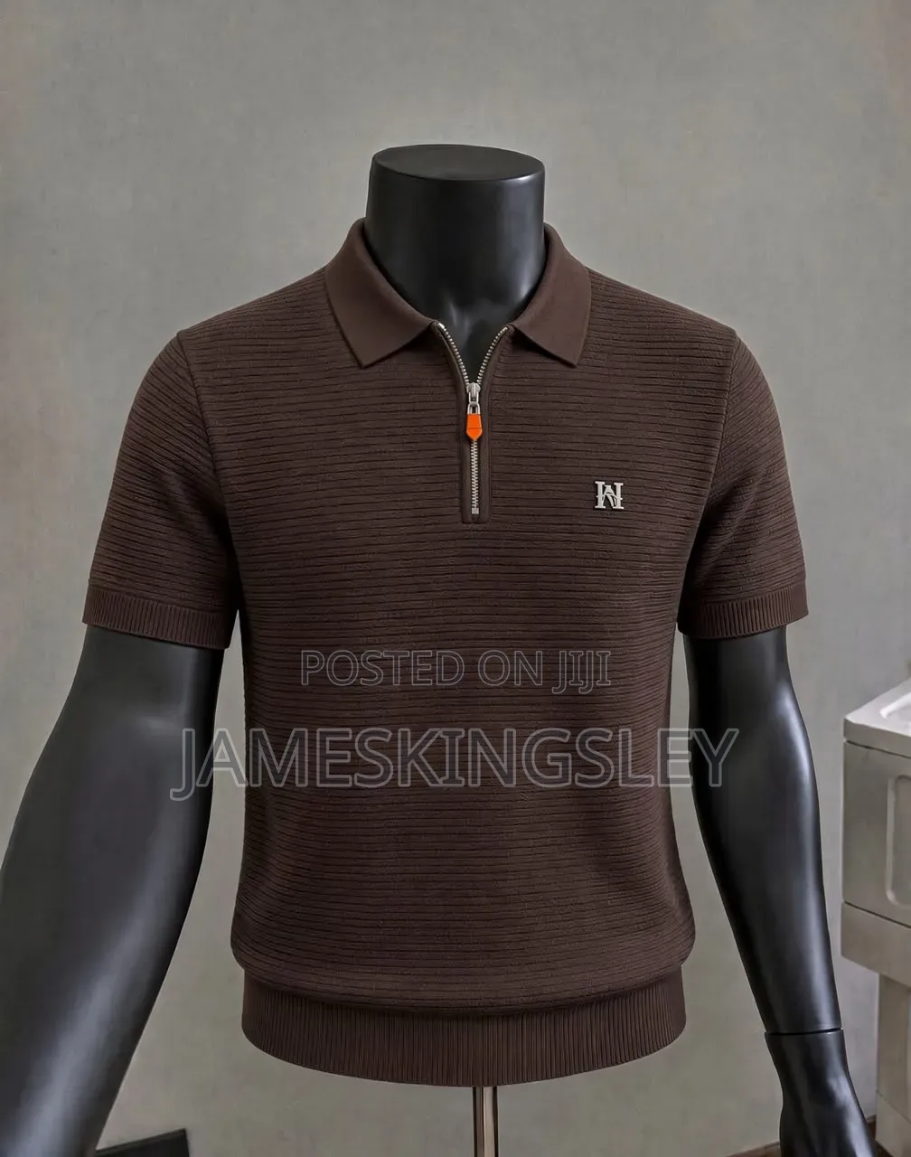 Hermes Zipper Knit Polo