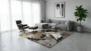 Vip Modern Royal Luxury Cream Gold Turkey CENTER RUG