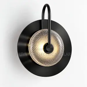 Modern Gold and Black Bedroom Bedside LED Wall Lamp