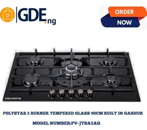 Polystar 8mm Thick Glass 5 Burner Inbuilt Gas Hob PV-JYBA5AG