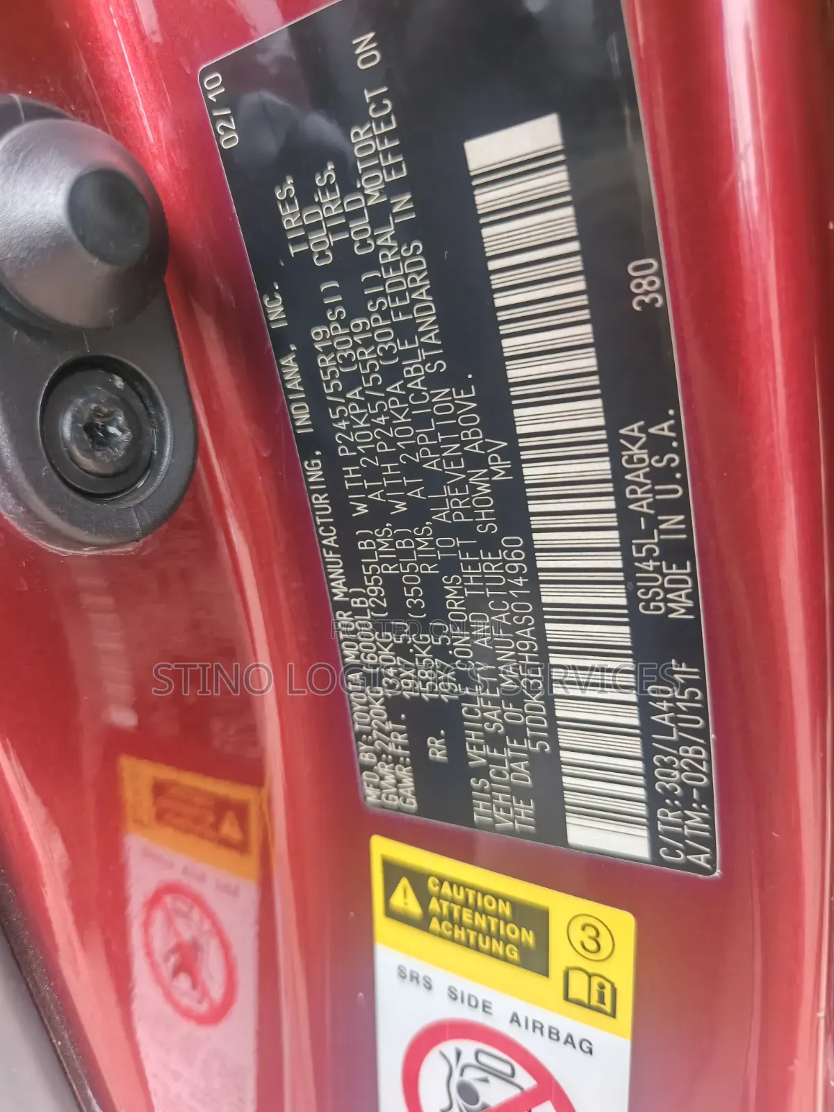 Toyota Highlander 2010 Red