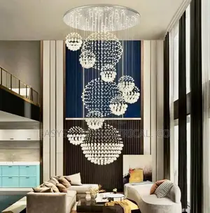 Crystal Chandelier for High Ceiling Modern