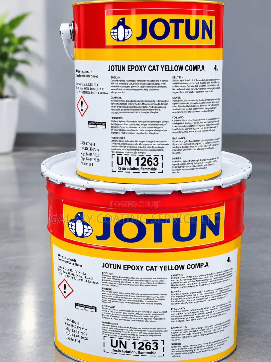 Jotun Epoxy Cat Yellow a and B Comp.