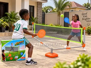 Kids 2-in-1 Racket Game Set With Net Soft Ball