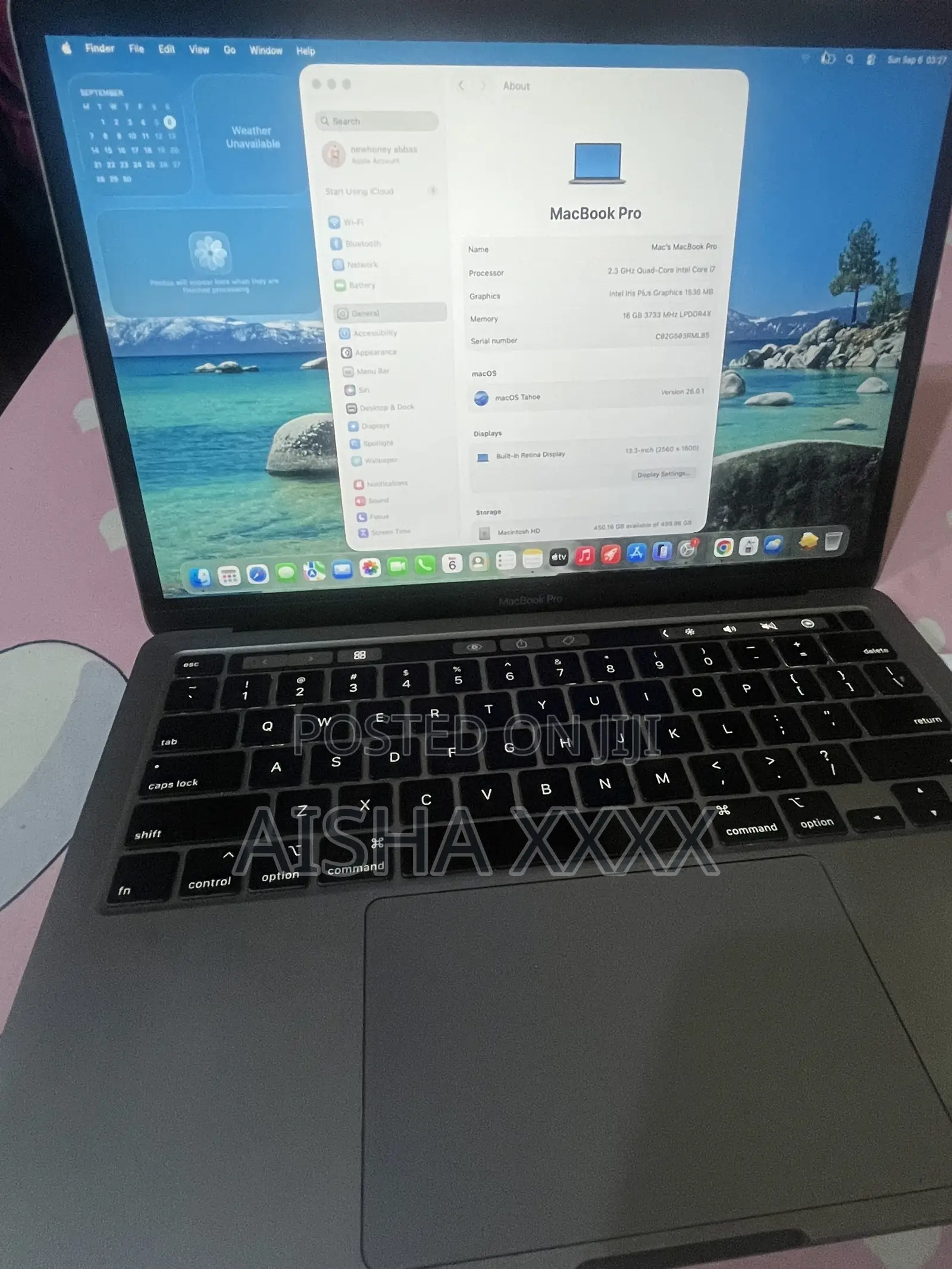Laptop Apple MacBook Pro 2020 16GB Intel Core i7 SSD 512GB