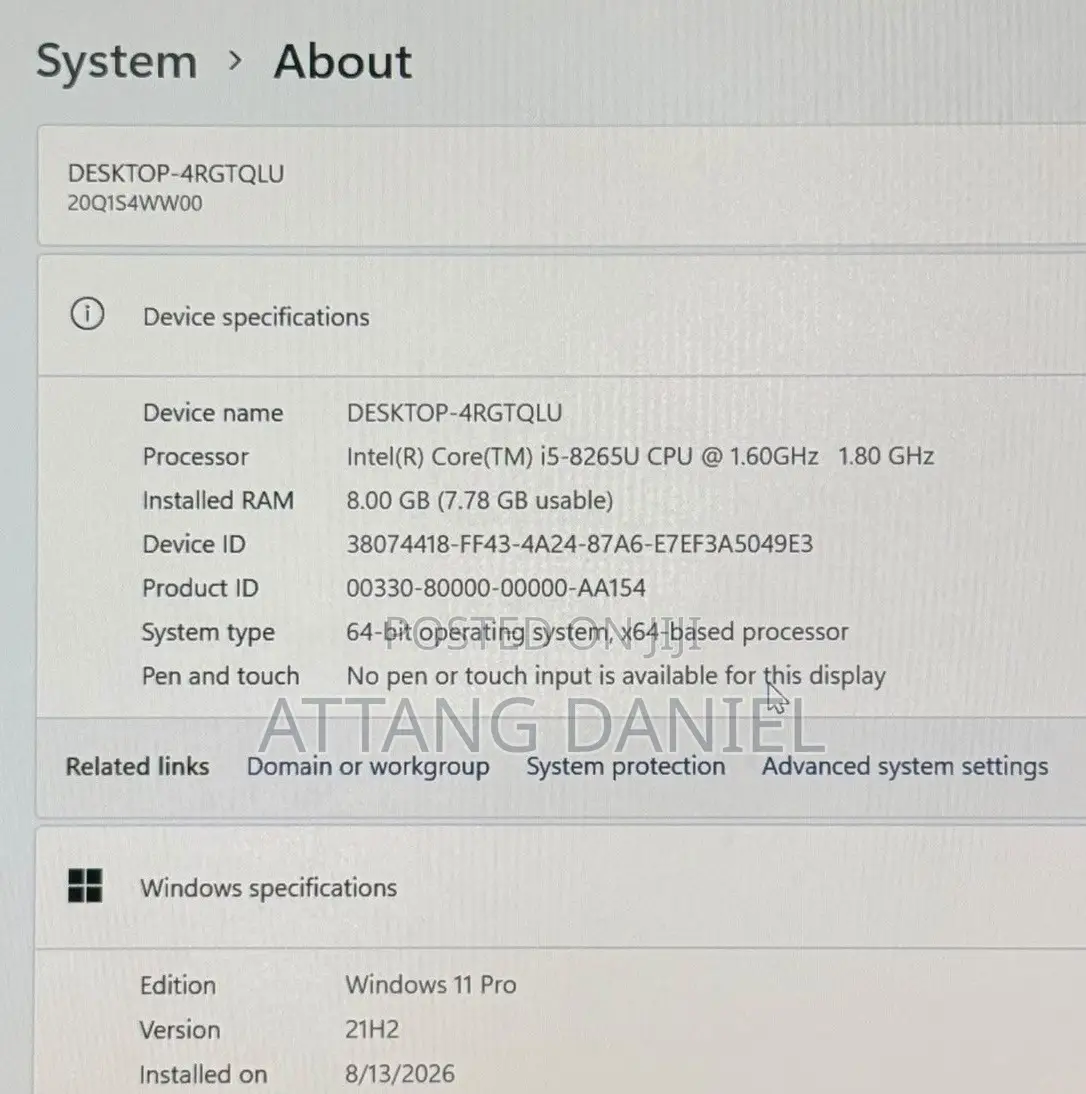 Laptop Lenovo ThinkPad X390 8GB Intel Core i5 SSD 256GB