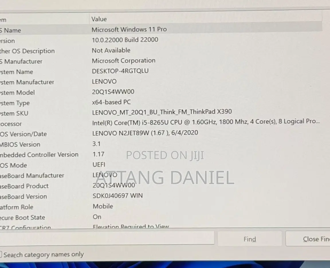Laptop Lenovo ThinkPad X390 8GB Intel Core i5 SSD 256GB