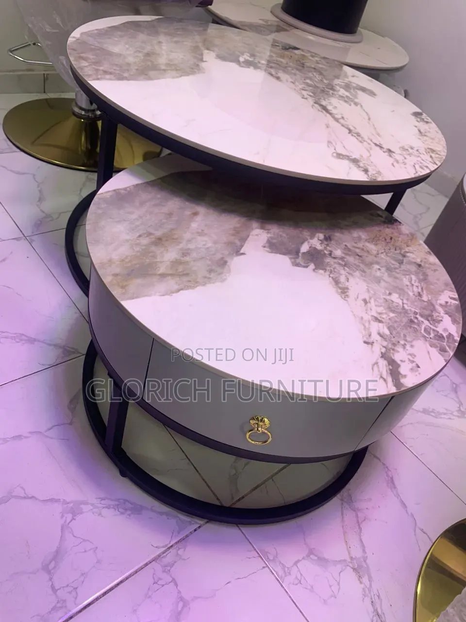 Double Marble Top Center Table