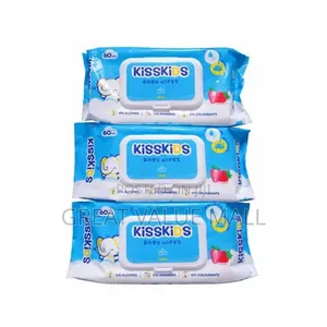 Kisskids Baby Wipes Baby Wipes 60pcs X 3 Packs - Alcohol Free Gentle