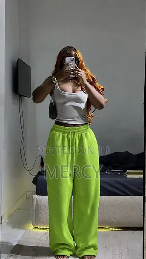 Baby Blue Wide Leg Joggers / Sweatpants for Ladies