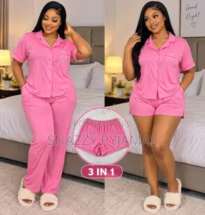 Uk Modal Cotton 3 in 1 Short, Trouser Shirt Pj Set