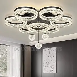 Modern Crystal Acrylic Led Ceiling Chandelier for Living Room.