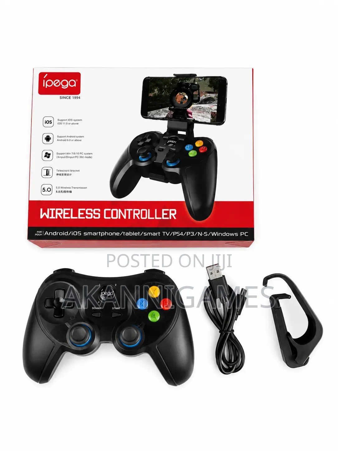 PG-9157 Wireless Bluetooth Game Controller for Android, iOS, PC