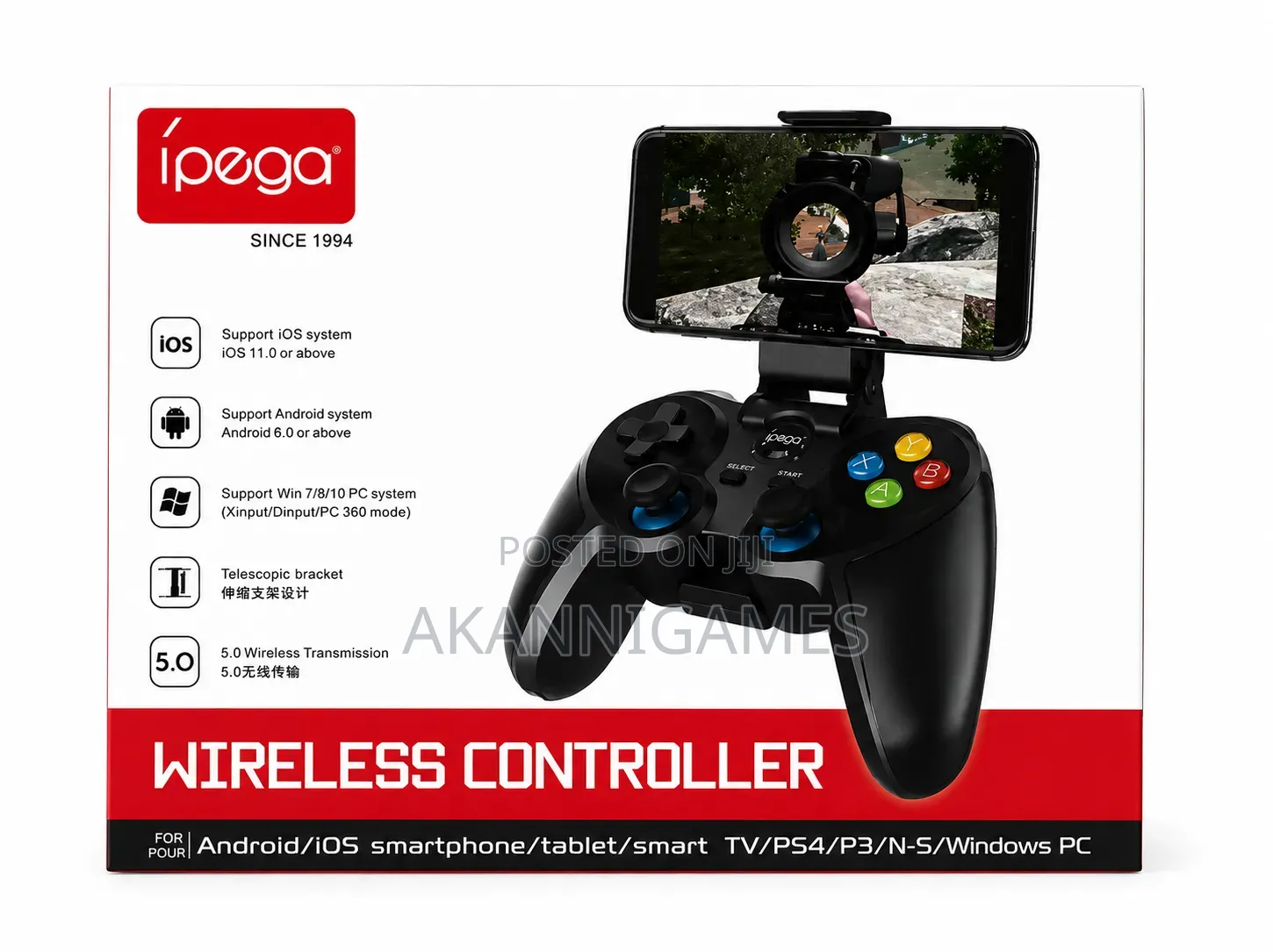 PG-9157 Wireless Bluetooth Game Controller for Android, iOS, PC