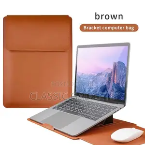 Egonomic Pu Leather Laptop Sleeve With Stand and Mousepad