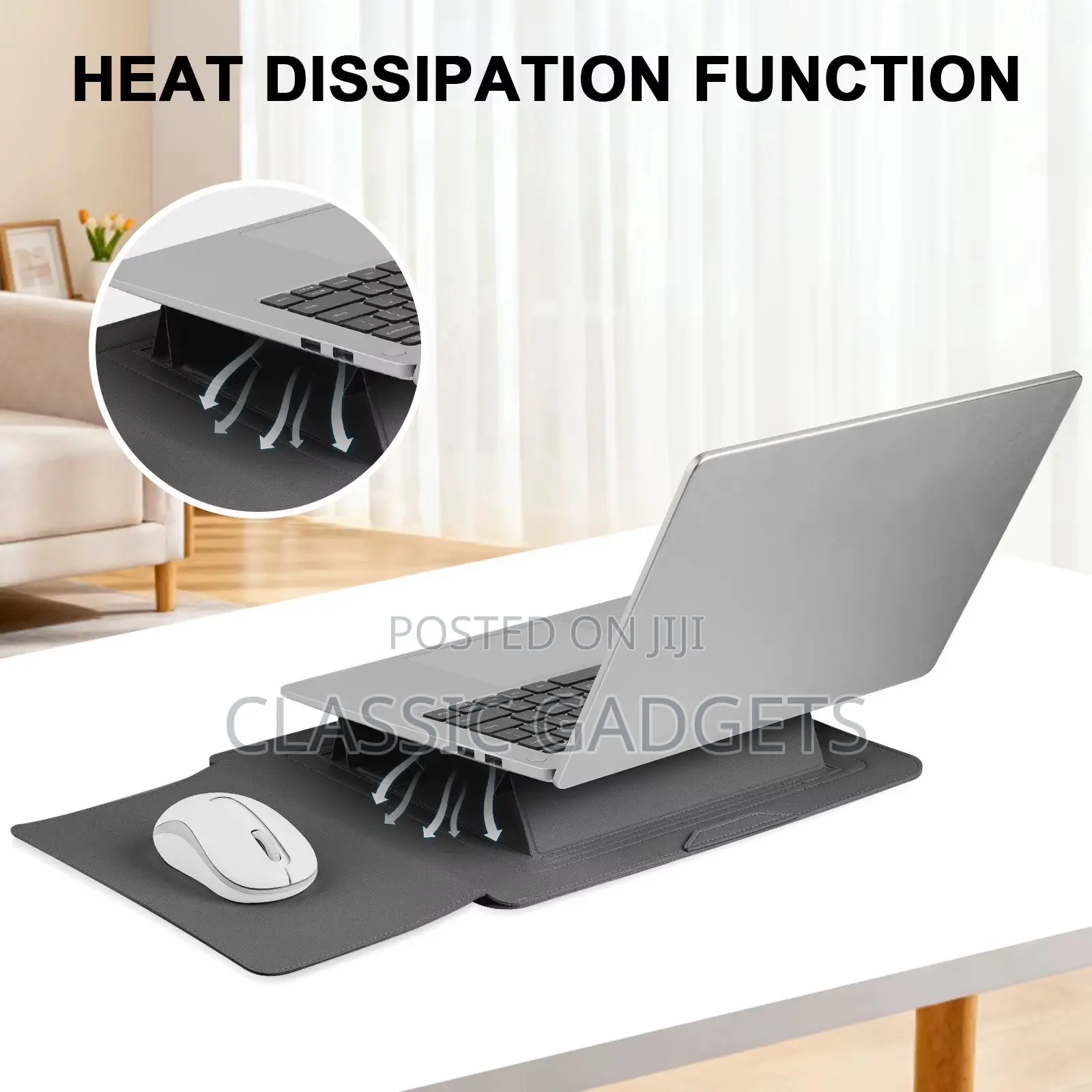 Egonomic Pu Leather Laptop Sleeve With Stand and Mousepad