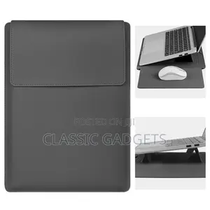 Egonomic Pu Leather Laptop Sleeve With Stand and Mousepad