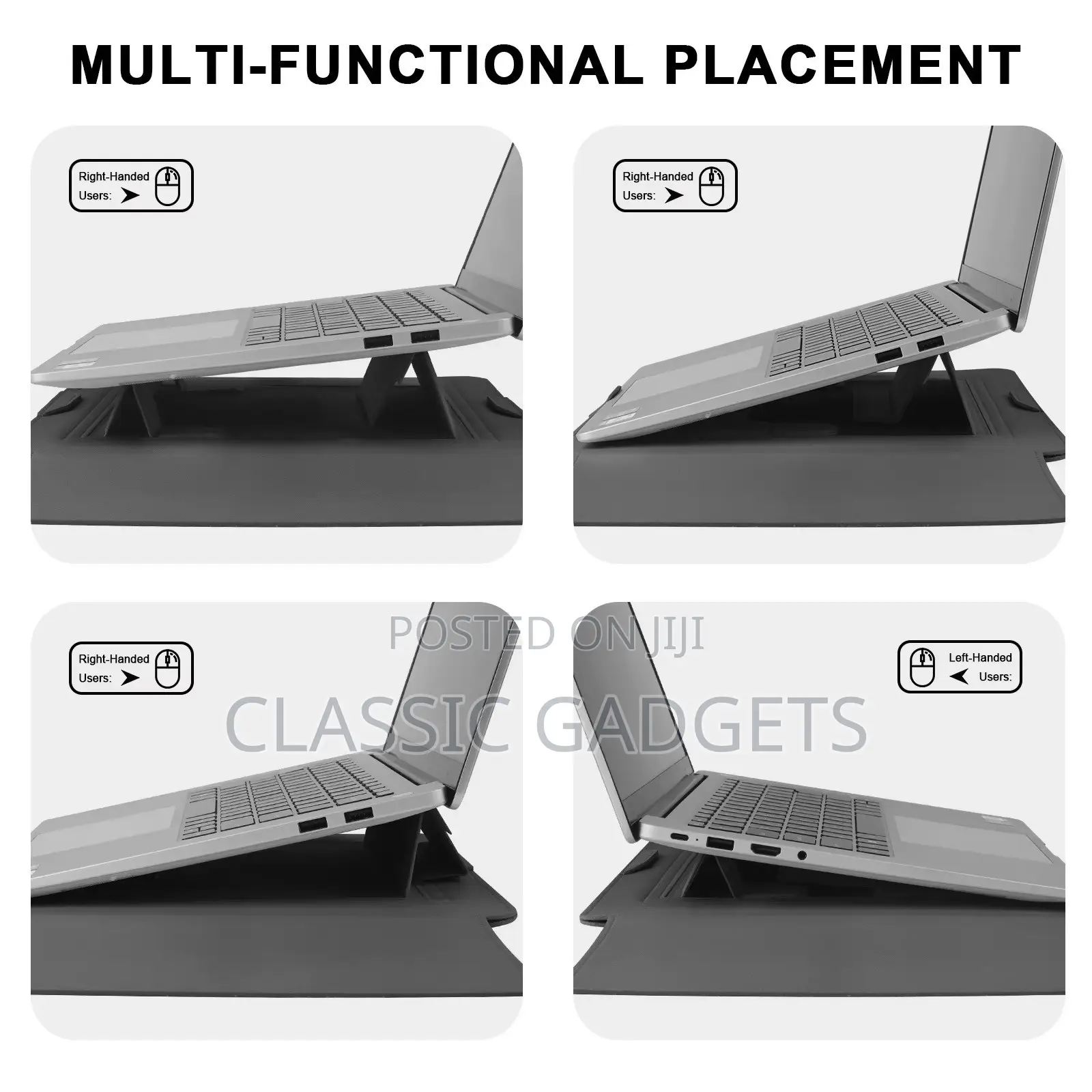 Egonomic Pu Leather Laptop Sleeve With Stand and Mousepad