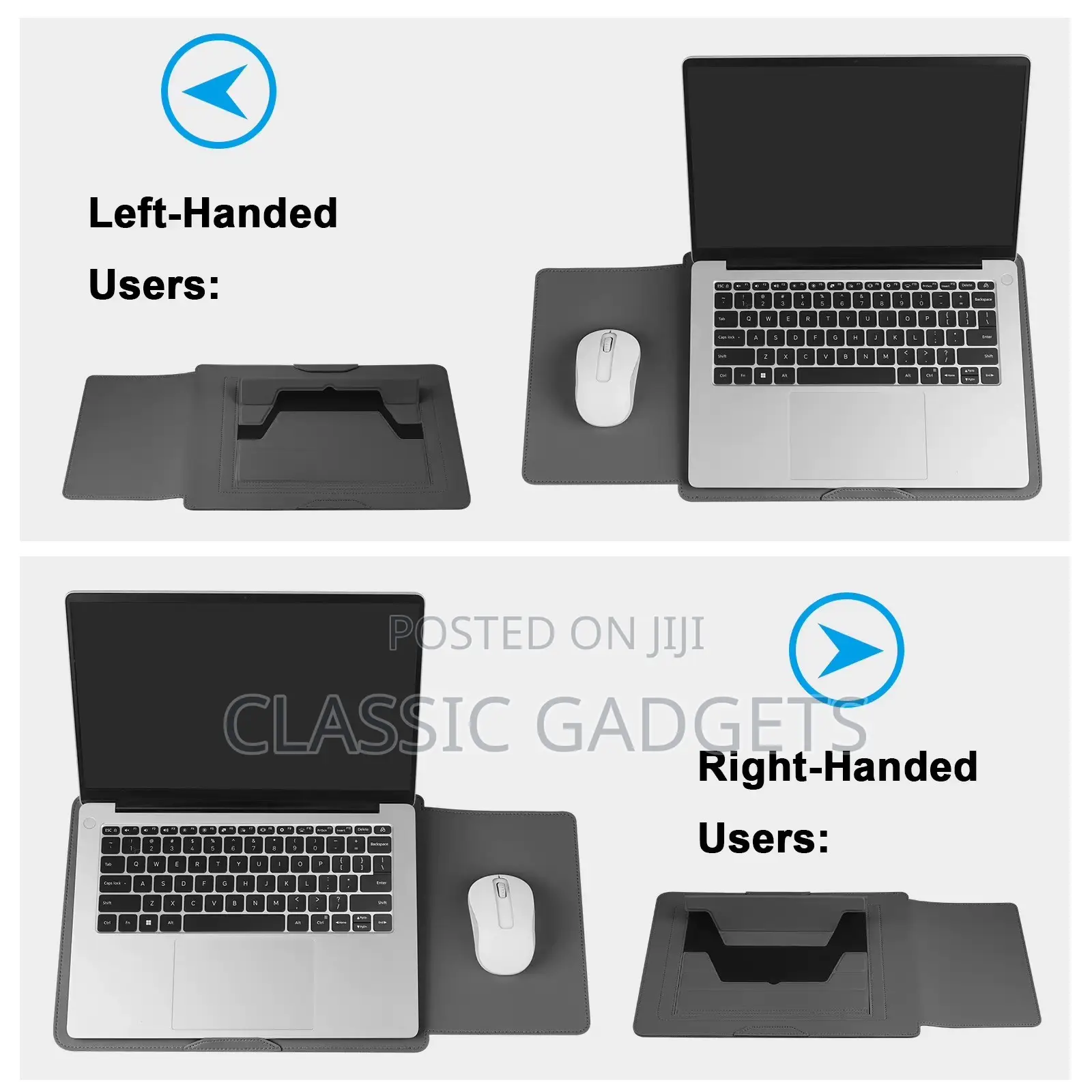 Egonomic Pu Leather Laptop Sleeve With Stand and Mousepad