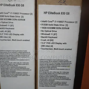 New Laptop HP EliteBook 830 G8 16GB Intel Core i7 SSD 512GB