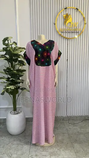 Cotton Stripe Bubu Gown