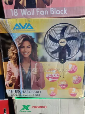 18" Ava Rechargeable Wall Fan With Solar Panel