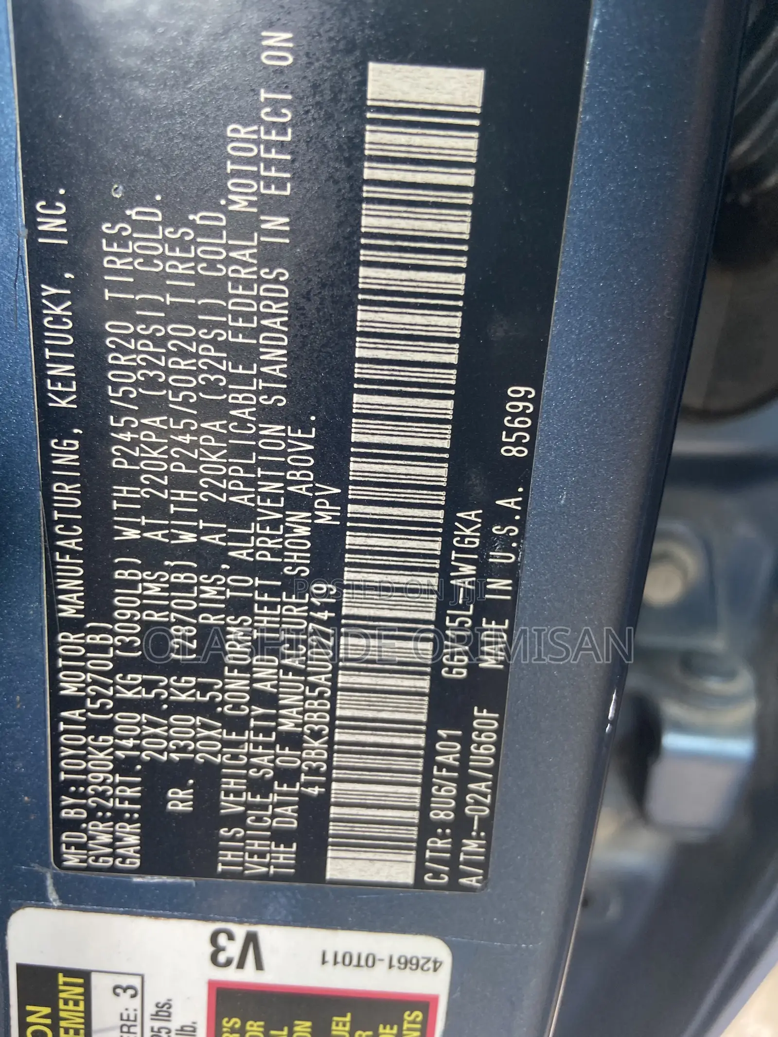 Toyota Venza 2010 Blue