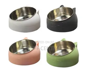 Tilted Plastic Bowl N Stainless( Cat Ear Design)