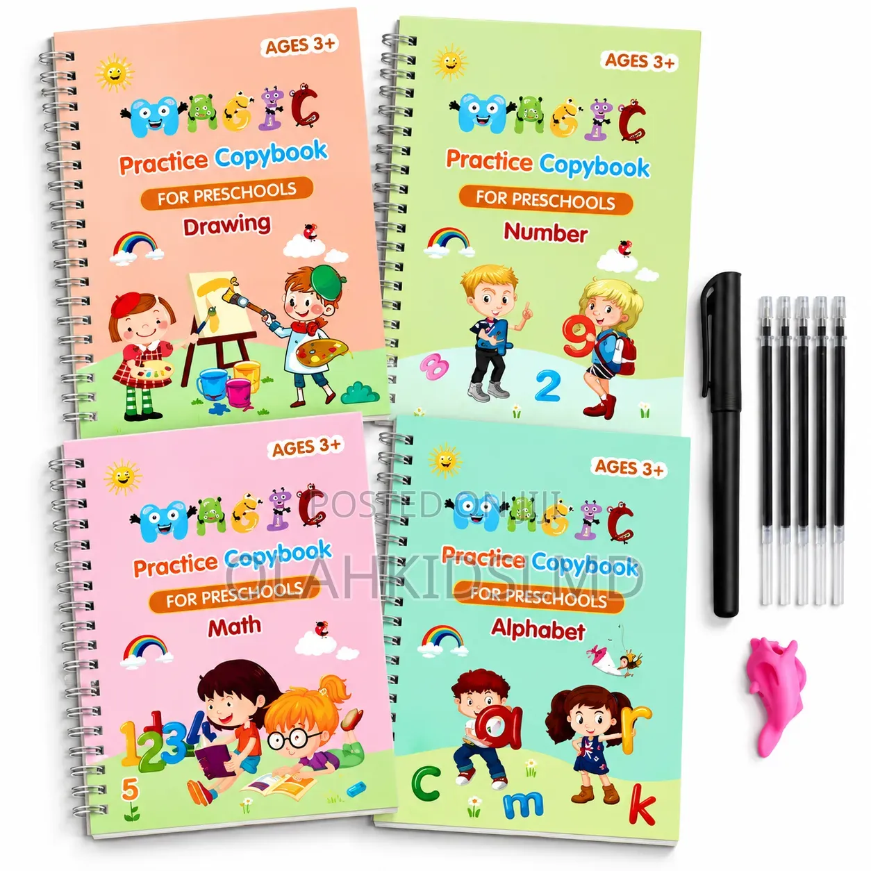 Preschool Practice Copybook Set for Writing, Math ABC