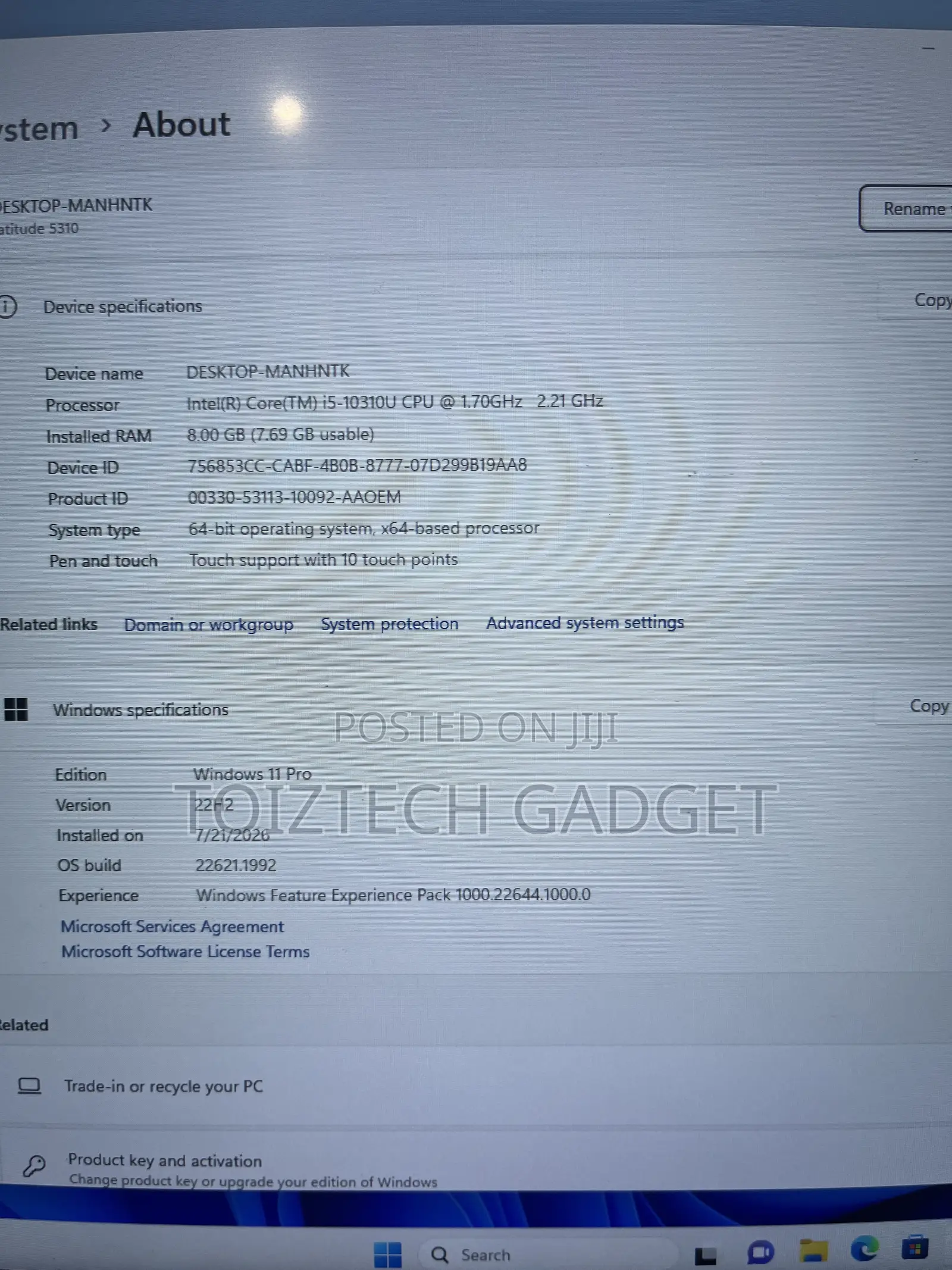 Laptop Dell Latitude 5310 8GB Intel Core i5 SSD 256GB