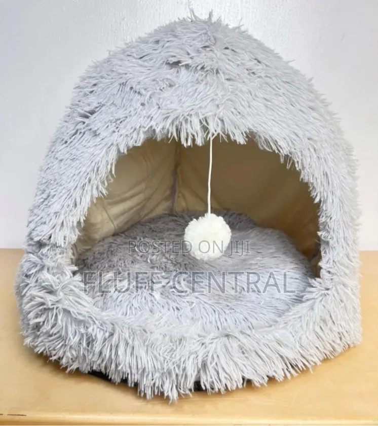 Cozy Long Fur House Bed for Small Breeds