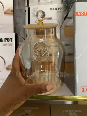 1800ml Borosilicate Glass Jar Teapot With Bamboo Lid