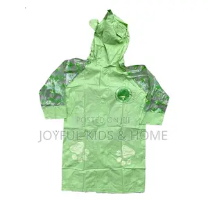 Kids Multi-Colored Raincoat With Hood-Lemon,blue and Pink